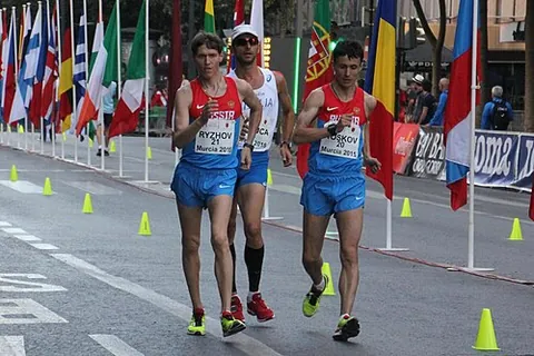 racewalker: one who participates in the sport of racewalking