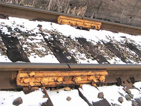 rail joint: a join between two rails in a railway track placed end to end; the rails are joined by fishplates...