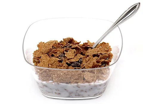 raisin bran: a mixture of bran flakes and raisins eaten as a breakfast cereal