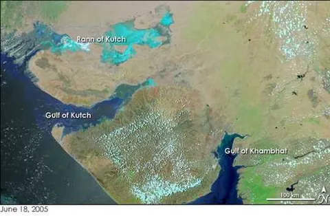 rann of kutch: a seasonal salt marsh located in the Thar Desert in the Kutch District of Gujarat, India, and the...