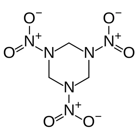 rdx: a high explosive compound, also known as cyclonite or hexogen, used in military explosives and...