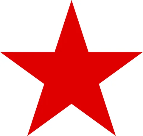 red star: a depiction of a red star, often used as a symbol of communism and the Soviet Union