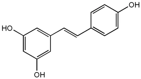 resveratrol: a phenolic substance, 3,5,4'-trihydroxystilbene, a stilbenoid and phytoalexin, that is found in...