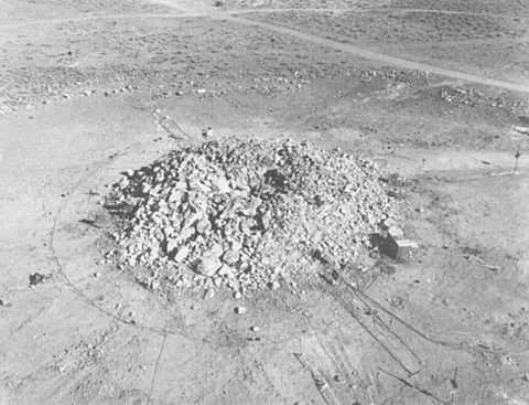 retarc: a rubble mound occasionally formed by a powerful underground explosion (usually nuclear) in solid...