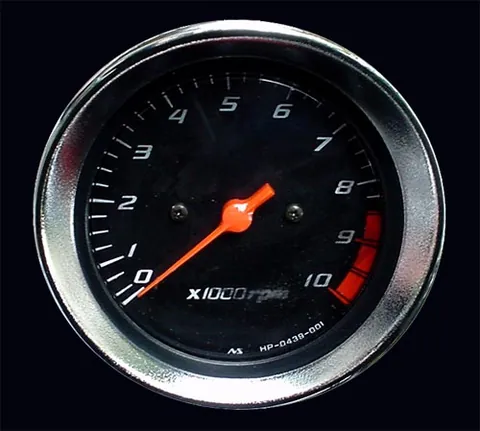 rev counter: an instrument which displays the speed an engine is operating at in revolutions per minute (RPM)