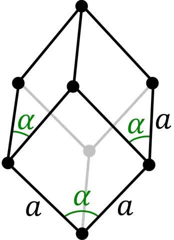 rhombohedral: having three equal axes and oblique angles