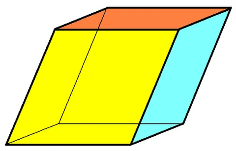 rhombohedron: a prism with six faces, each a rhombus