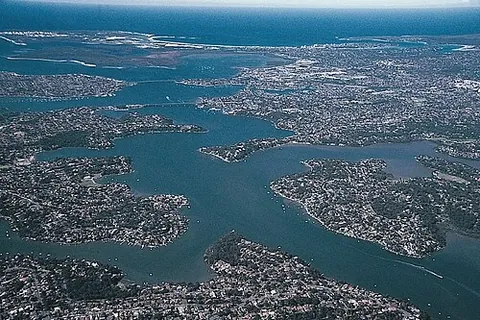 ria: a narrow inlet of the sea formed by a flooded unglaciated river valley