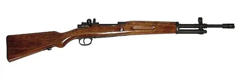 rifle: a firearm fired from the shoulder; improved range and accuracy is provided by a long, rifled barrel