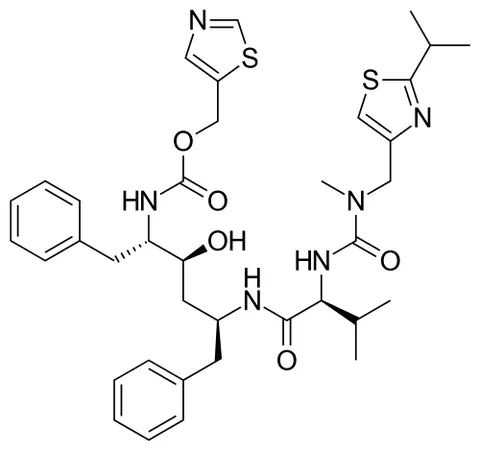 ritonavir: an antiretroviral drug C₃₇H₄₈N₆O₅S₂ of the protease inhibitor class that is administered orally to...