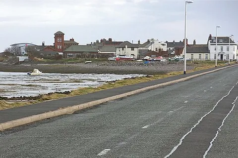 roa island: a small island and settlement linked by a causeway to the mainland at Rampside in Barrow parish,...