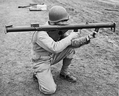 rocket launcher: a hand-held tube-like device for launching a rocket-propelled explosive device (a missile)