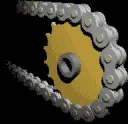 roller chain: a type of chain drive used to transmit mechanical power in many kinds of machinery, such as...