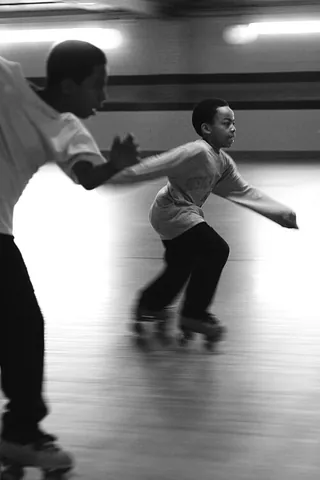 roller skating: skating on roller skates