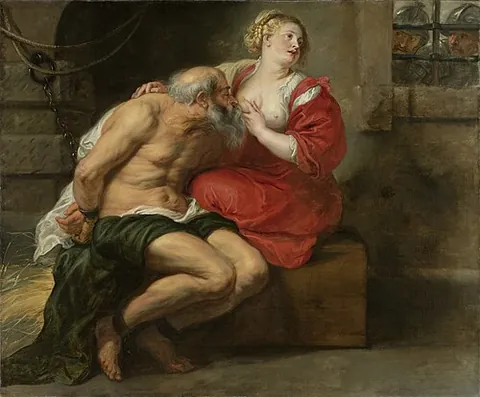 roman charity: a story where someone is sentenced to die by starvation; but their daughter saves them by secretly...