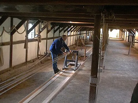 ropewalk: a place where rope is made, a rope factory