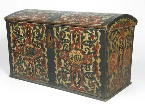 rosemaled: adorned with rosemaling