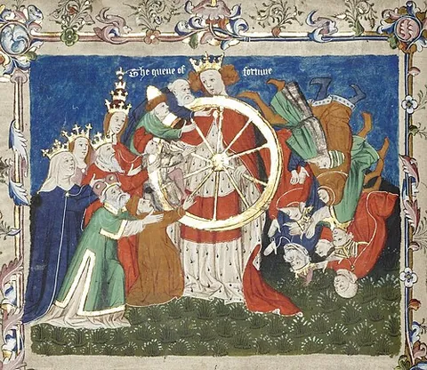rota fortunae: synonym of Wheel of Fortune (“the mythological wheel turned randomly by Fortuna, the Roman goddess...