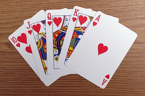 royal flush: an ace-high straight flush; a hand consisting of the cards A, K, Q, J, 10, of the same suit and the...