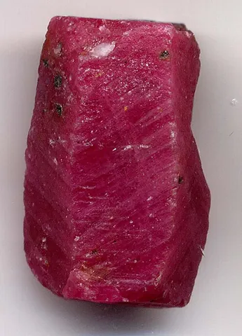 ruby: a clear, deep, red variety of corundum, valued as a precious stone