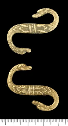 s-shaped: shaped like the letter S or its mirror image