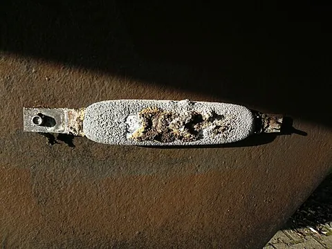 sacrificial anode: a piece of corrodible metal, attached to a metallic surface to be protected, that is preferentially...