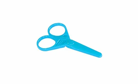 safety scissors: scissors that are not particularly sharp and have rounded tips, designed for safe use by children