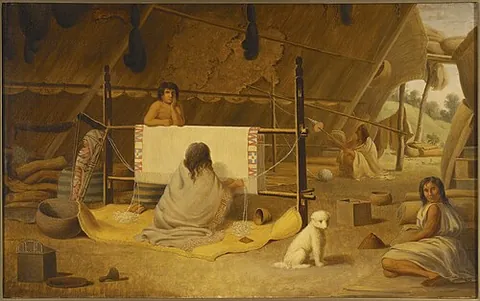 salish wool dog: an extinct breed of white, long-haired, Spitz-type dog that was developed and bred by the Coast...