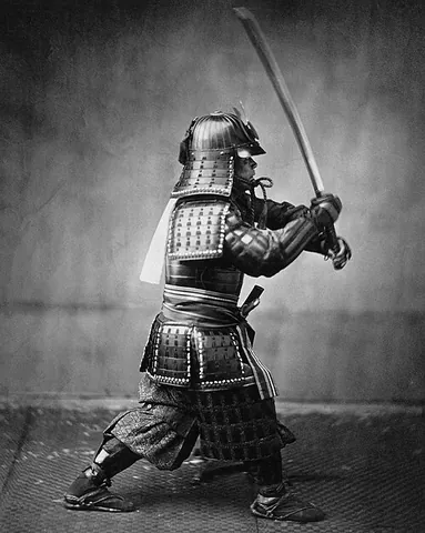 samurai: in feudal Japan, a soldier who served a daimyo