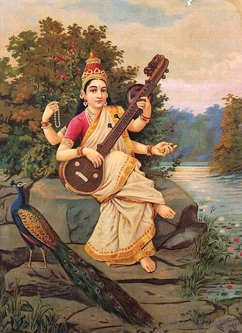 sarasvati: the Hindu goddess of eloquence, learning of knowledge and the arts