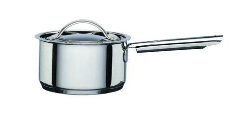 saucepan: a deep cooking vessel with a long protruding handle and sometimes a lid; used for boiling, stewing...