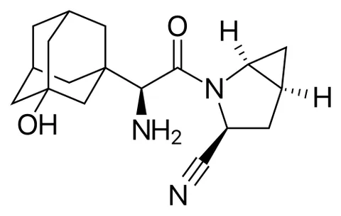 saxagliptin: a hypoglycemic drug taken orally in the form of its hydrate C₁₈H₂₅N₃O₂·H₂O in the treatment of type...
