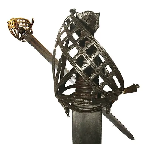 schiavona: a type of sword with a basket-shaped guard, popular during the 16th and 17th centuries