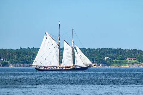 schooner: a sailing ship with two or more masts, all with fore-and-aft sails; if two masted, having a...