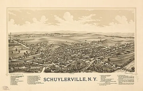 schuylerville: a village in the town of Saratoga, Saratoga County, New York, United States, named after the...