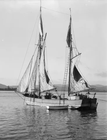 scow: a large flat-bottomed boat, having broad, square ends