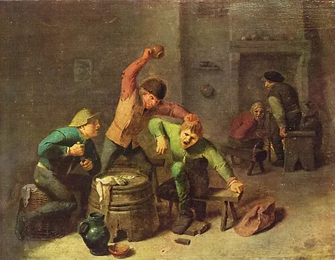 scuffle: a rough, disorderly fight or struggle at close quarters