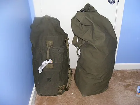 seabag: a duffel bag used by sailors or marines