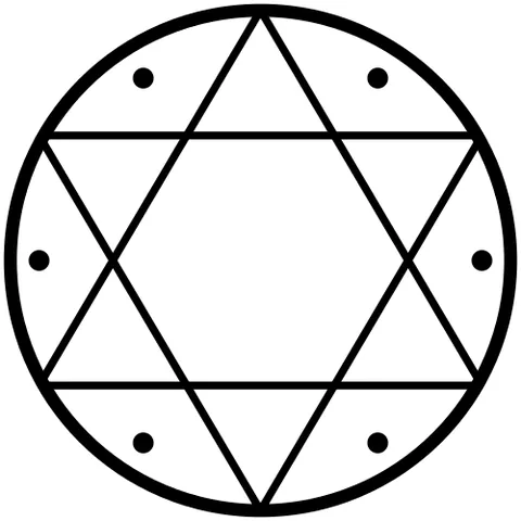 seal of solomon: a circular sigil attributed to King Solomon in medieval Jewish tradition and in Islamic and Western...