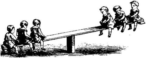 seesaw: a structure composed of a plank, balanced in the middle, used as a game in which one person goes up...