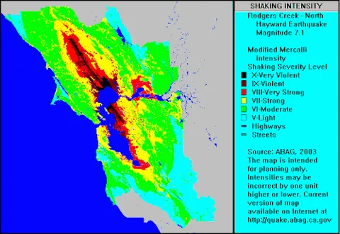 seismic zoning: maps prepared for the purpose of earthquake engineering and based on frequency and intensity of...
