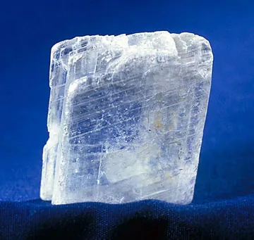 selenite: a soft, glassy form of gypsum (chemical formula CaSO₄·2H₂O)