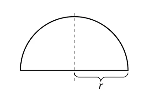 semicircle: a half of a circle