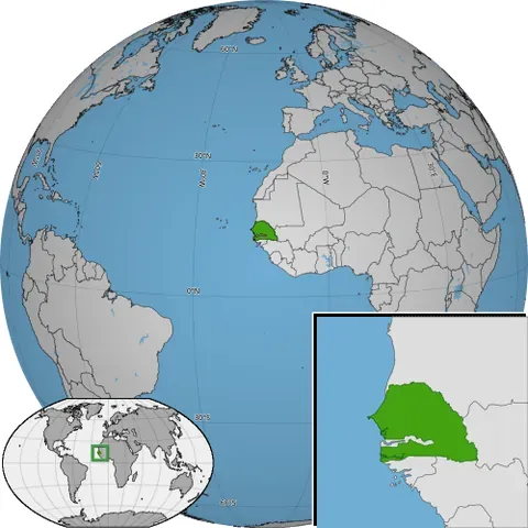 senegal: a river on the border between Senegal and Mauritania in West Africa