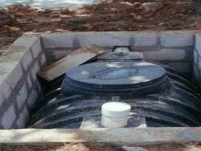 septic tank: a small-scale watertight treatment system for domestic sewage in which the flow is slowed to allow...