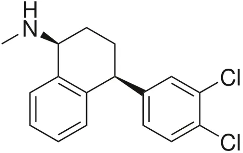 sertraline: an antidepressant drug C₁₇H₁₇NCl₂ administered in the form of its hydrochloride and acting to...