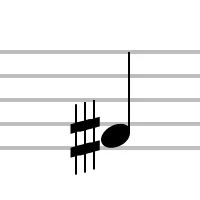 sesquisharp: a note that is played three quarter tones higher than usual