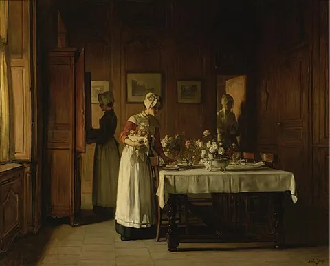 set the table: to arrange plates, etc. for a meal