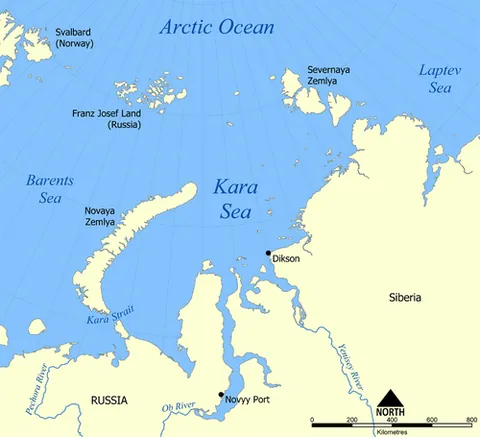 severnaya zemlya: an archipelago in the Arctic Ocean in the north of Russia, Krasnoyarsk krai, off Taymyr Peninsula