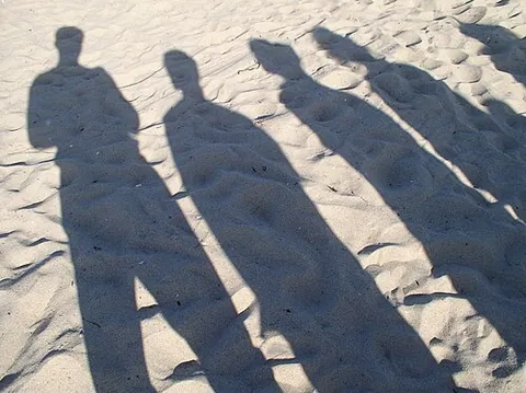 shadow: a dark image projected onto a surface where light (or other radiation) is blocked by the shade of...